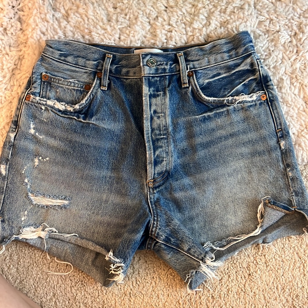 Agolde Distressed Denim Shorts